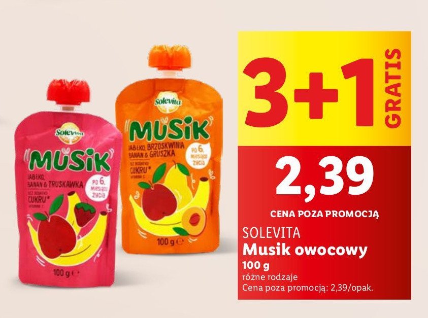 Musik jabłko-banan-truskawka Solevita promocja w Lidl