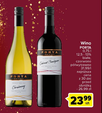 Wino PORTA CHARDONNAY promocja