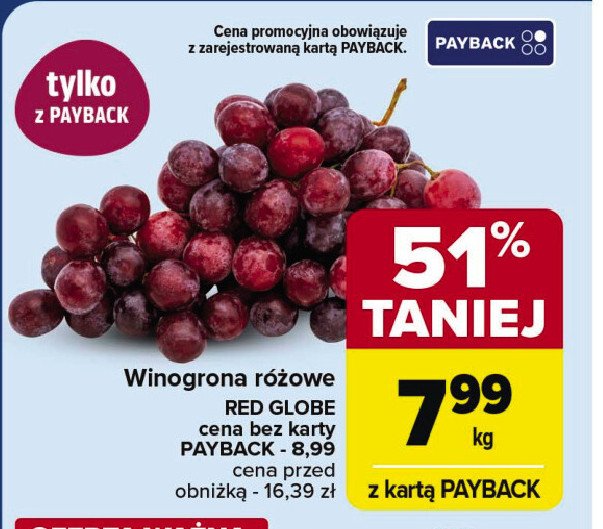 Winogrona różowe red globe promocja