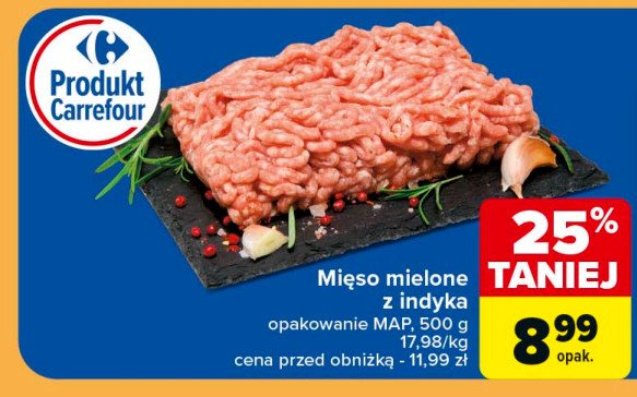 Mięso mielone z indyka Carrefour promocja