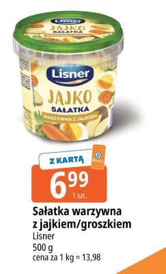 Sałatka warzywna z jajkiem/groszkiem Lisner promocja w Leclerc