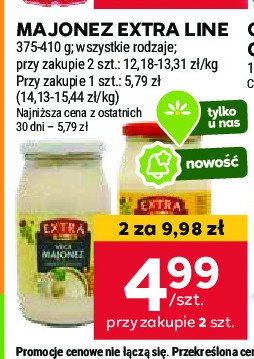 Majonez vege EXTRA LINE MAXIMA promocja w Stokrotka