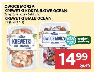 Owoce morza, krewetki koktajlowe Ocean, krewetki białe Ocean promocja w Stokrotka