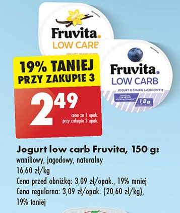 Jogurt naturalny Fruvita low carb promocja