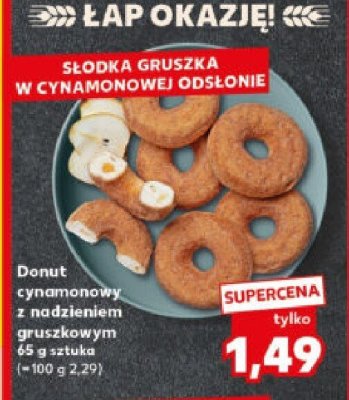 Donut cynamonowy z nadzieniem gruszkowym promocja w Kaufland