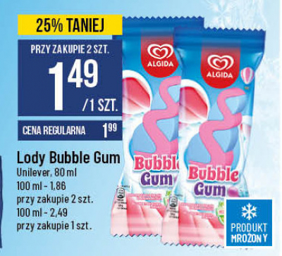 Lody bubble gum Algida promocja