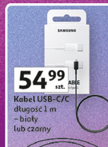Kabel micro usb - usb-c biały Samsung promocja w Auchan