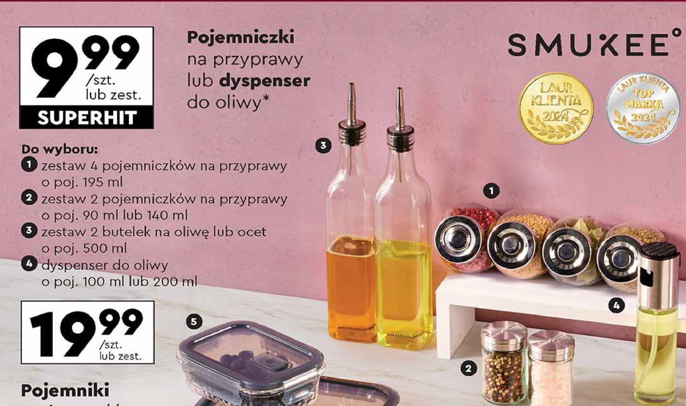 Butelka na oliwę lub ocet 500 ml Smukee promocja w Biedronka