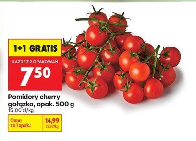 Pomidory cherry gałązka, opak. 500 g promocja w Biedronka