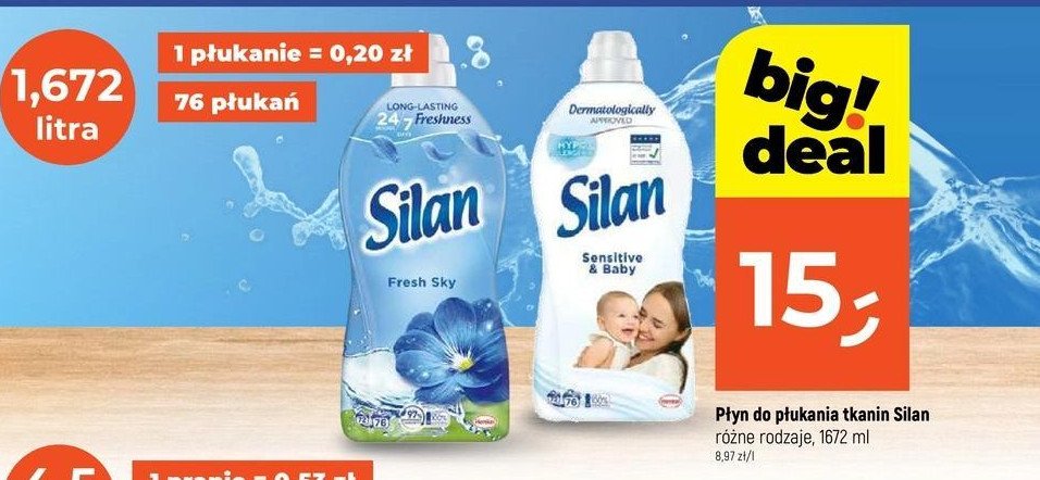 Płyn do płukania fresh sky Silan promocja w Dealz