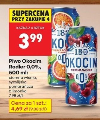 Piwo Okocim Radler 0,0% 500 ml promocja w Biedronka