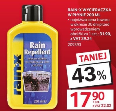 Wycieraczka Rain-X w płynie 200ml promocja w Selgros