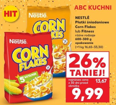Płatki śniadaniowe Corn Flakes lub Fitness różne rodzaje promocja w Kaufland