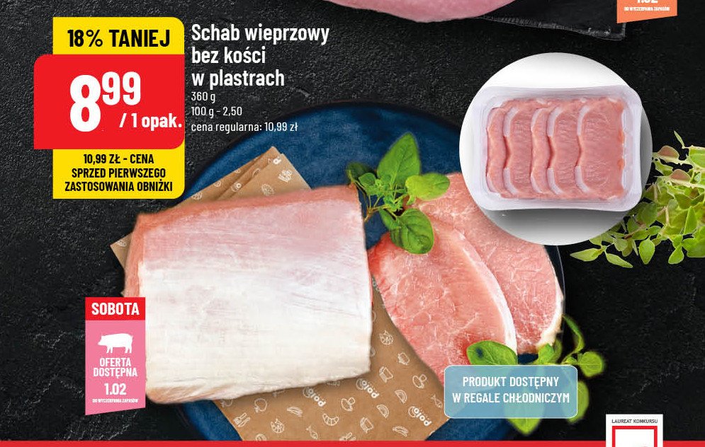 Schab bez kości w plastrach promocja w POLOmarket