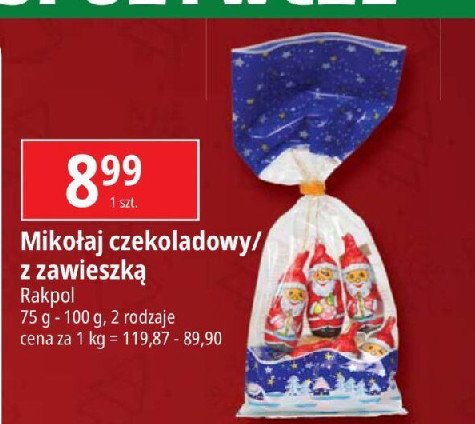 Figurki świętego mikołaja Rakpol promocja