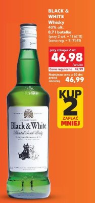 Whisky BLACK & WHITE 0,7 l promocja w Kaufland