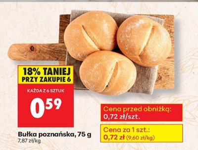 Bułka poznańska, 75 g promocja w Biedronka