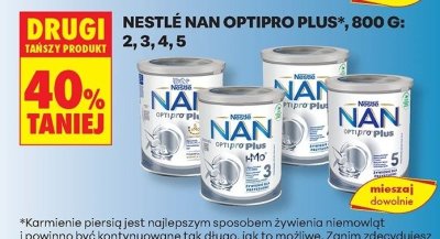 Mleko modyfikowane NAN Optipro Plus 800g 2, 3, 4, 5 DRUGI -40% promocja w Biedronka