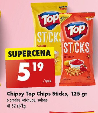 Chipsy o smaku ketchupowym Top chips sticks Top (biedronka) promocja