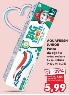 Pasta do zębów Junior różne rodzaje promocja w Kaufland