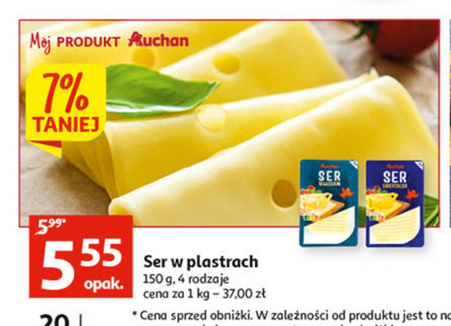 Ser emmentaler plastry Auchan promocja