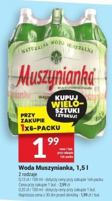 Woda Muszynianka 1,5l promocja w Twój Market