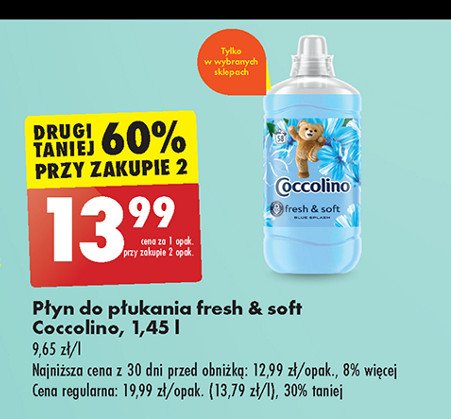 Płyn do płukania blue splash Coccolino promocja