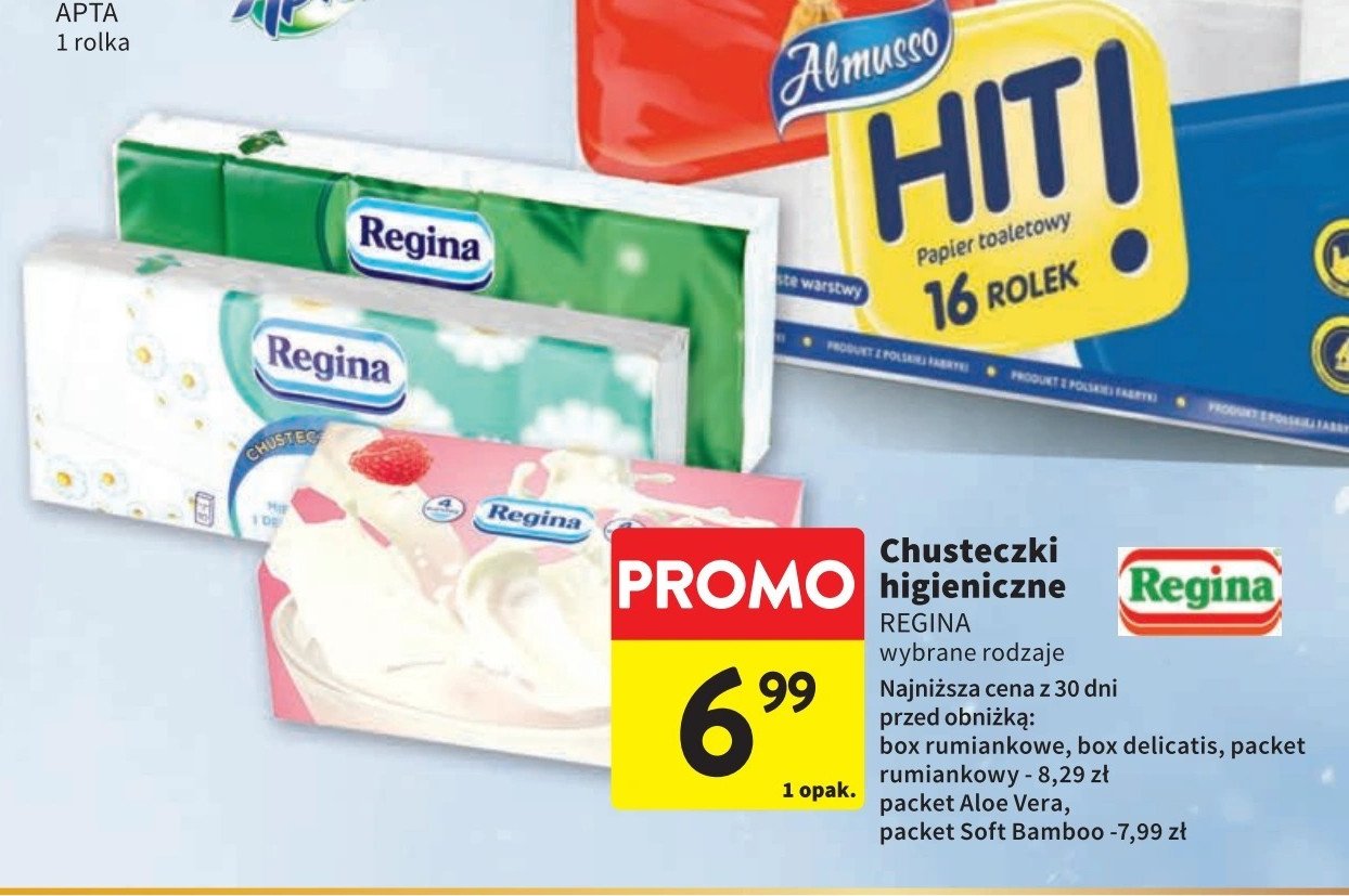 Chusteczki higieniczne Regina delicatis promocja