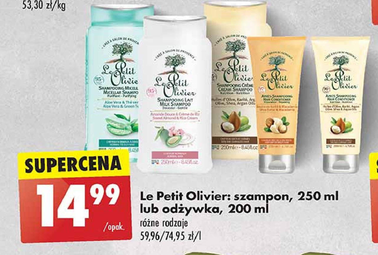 Szampon do włosów shea argan Le petit olivier promocja