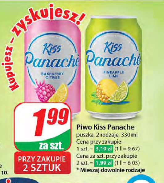 Piwo Kiss panache pineapple lime promocja