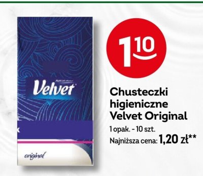 Chusteczki higieniczne Velvet Original promocja w Żabka