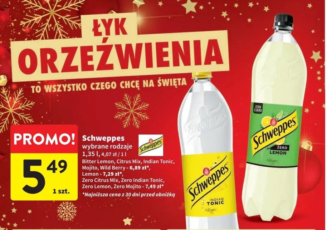 Napój mojito zero Schweppes promocja w Intermarche