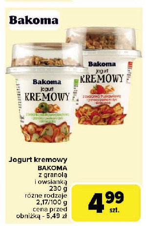 Jogurt jab艂kowy z granol膮 Bakoma kremowy promocja