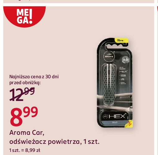 Odświeżacz powietrza black AROMA CAR HEX promocja w Rossmann