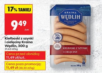 Kie艂baski z szynki i ciel臋ciny Kraina w臋dlin promocja w Biedronka