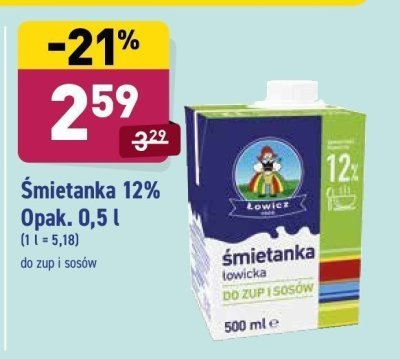 Śmietanka uht 12 % Łowicz 1906 łowicka promocja