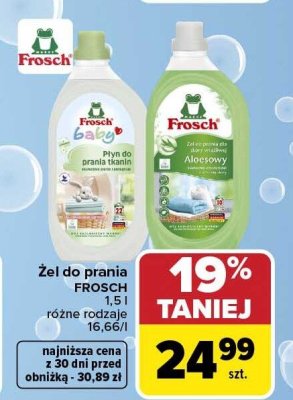Żel do prania Frosch 1,5 l różne rodzaje promocja w Carrefour Market