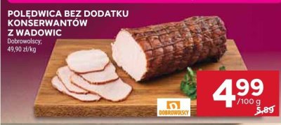 Polędwica bez dodatku konserwantów z wadowic Dobrowolscy promocja w Stokrotka