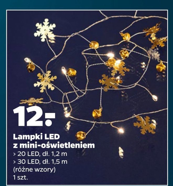 Lampki wewnętrzne 20 led promocja w Netto