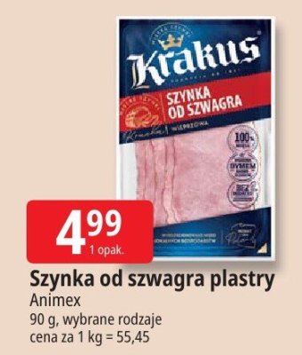Szynka od szwagra plastry Animex promocja w Leclerc