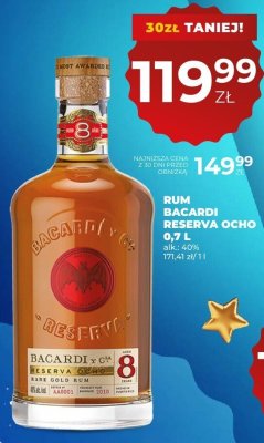 Rum Bacardi Reserva Ocho 0,7 l promocja w Duży Ben