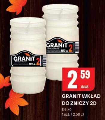 Wkład do zniczy 2D Granit promocja w Chorten