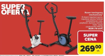 Rower treningowy mechaniczny Carrefour promocja w Carrefour