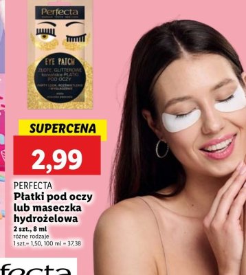 P艂atki pod oczy glitterowe z艂ote Perfecta eye patch promocja