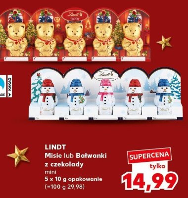 Misie lub Bałwanki z czekolady Lindt mini promocja w Kaufland