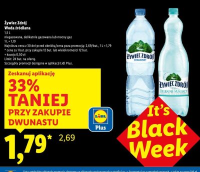 Woda Żywiec Zdrój niegazowana promocja w Lidl