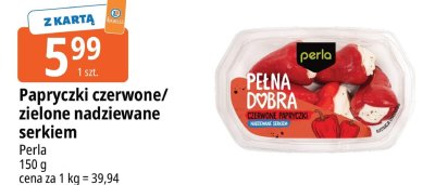 Papryczki czerwone/zielone nadziewane serkiem Perla promocja w Leclerc