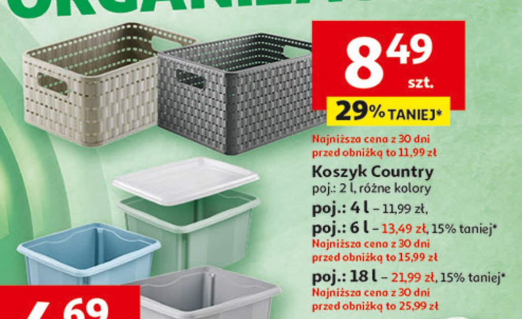 Koszyk country 6 l Rotho promocja w Auchan