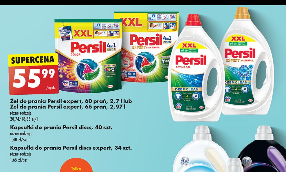 Kapsułki do prania 4in1 deep clean Persil discs promocja w Biedronka