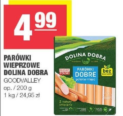 Parówki wieprzowe Dolina Dobra GoodValley promocja w SPAR